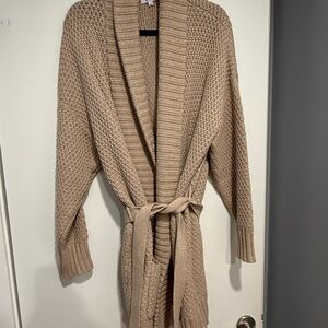 525 America Tan Belted Cardigan